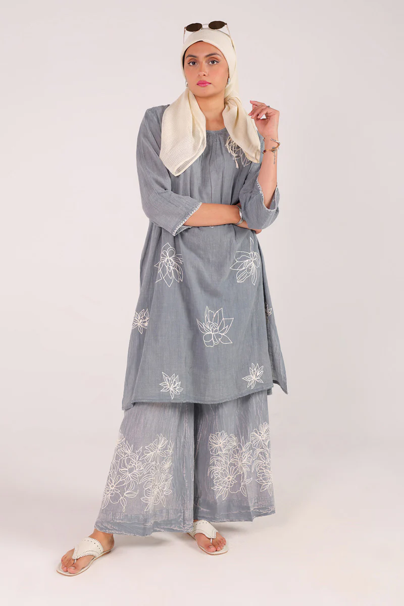 Denim Embroidered Set - Image 2