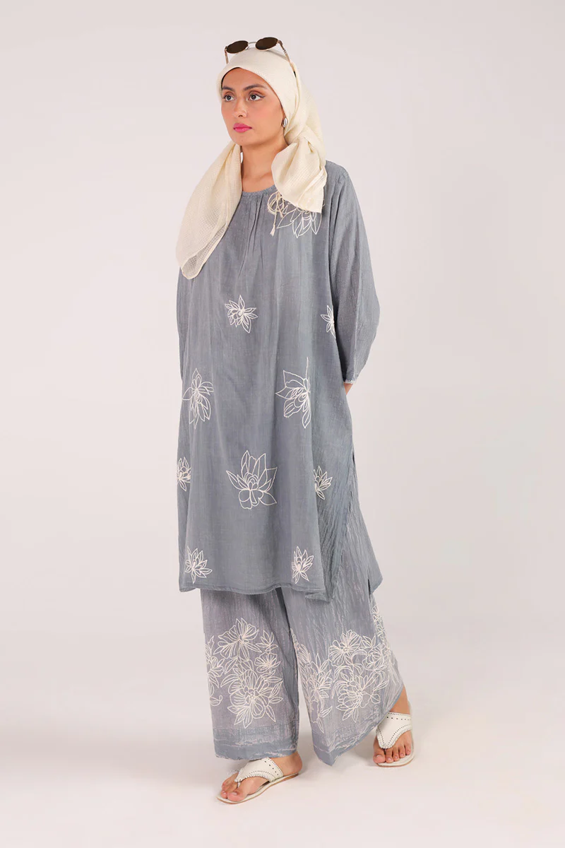 Denim Embroidered Set - Image 3
