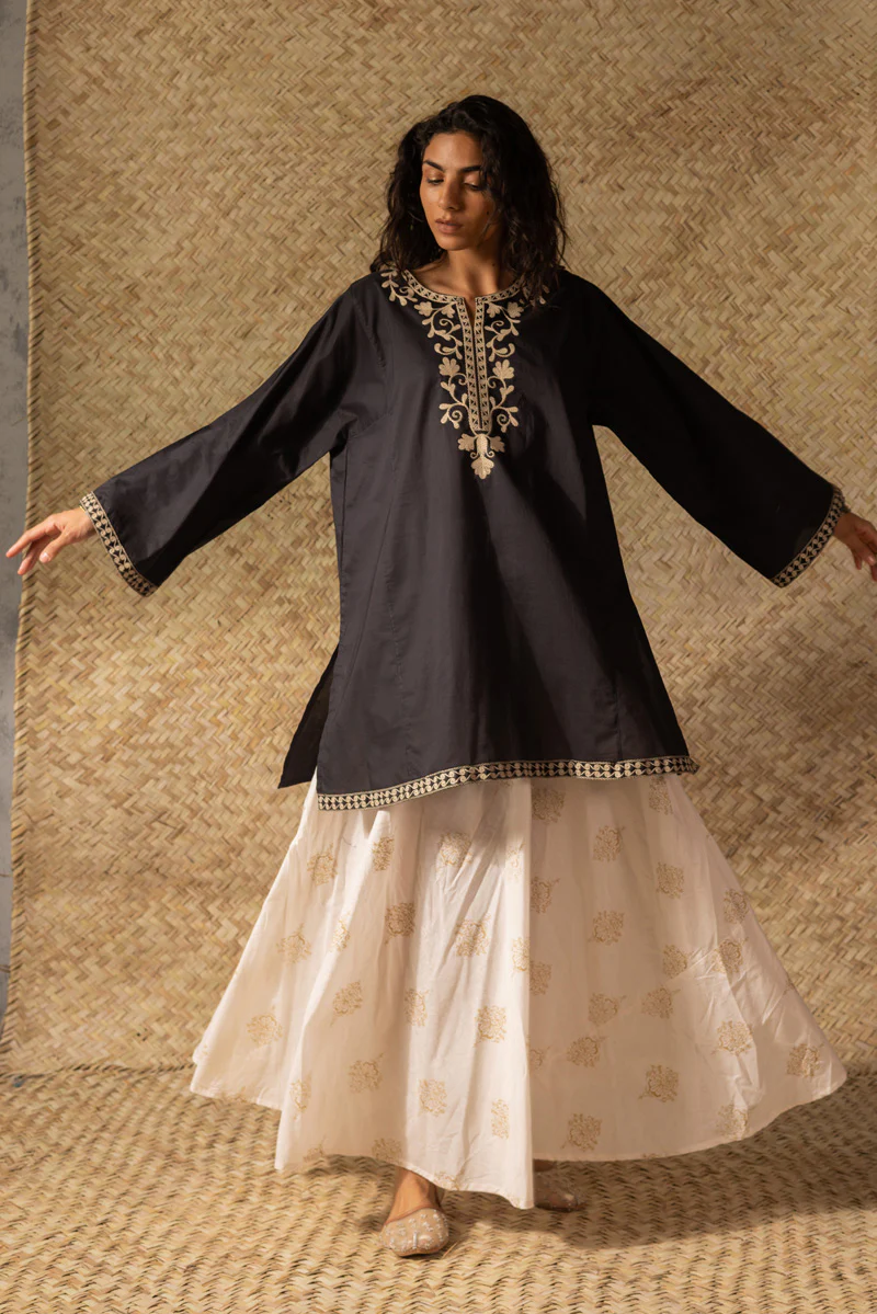 Midnight Embroidered Kurti - Image 7