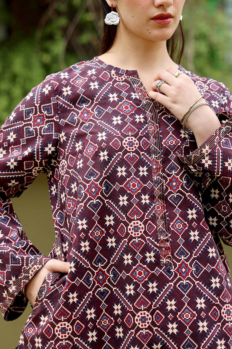 Printed Ajrak Farshi Set - Image 4
