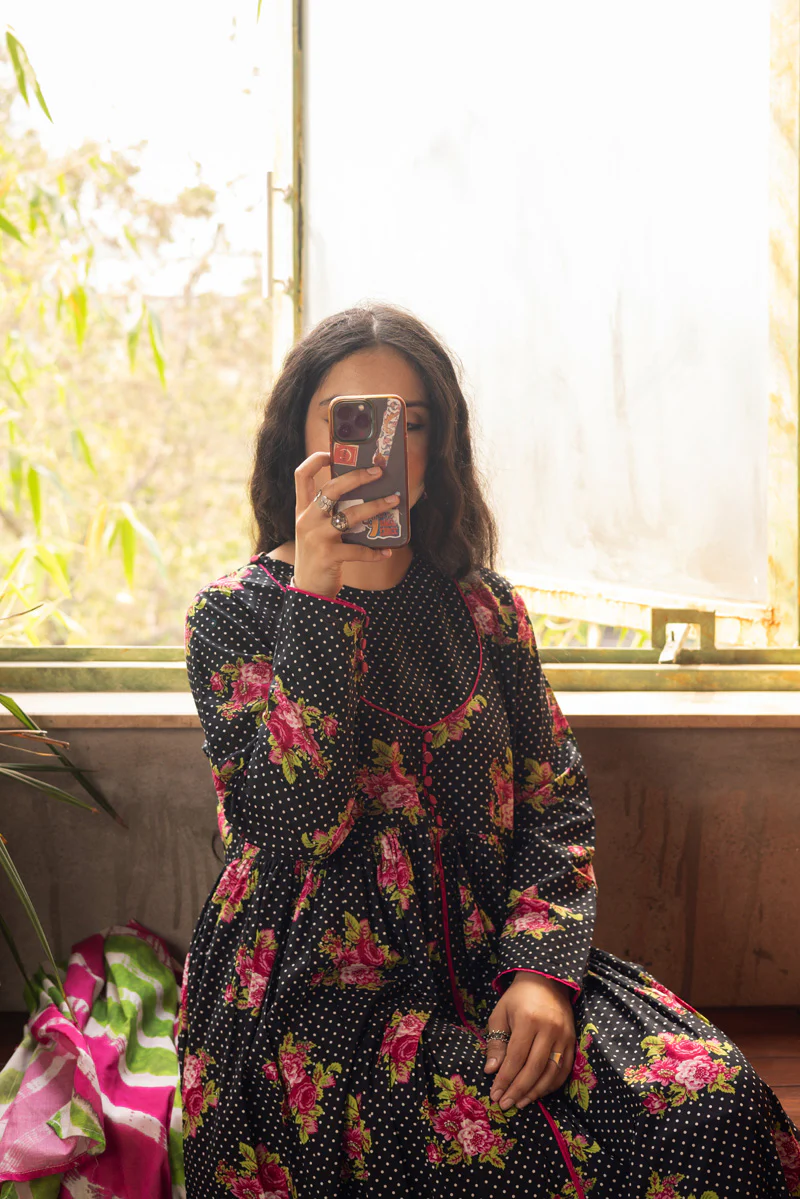 Printed Rosette Dress - Image 5