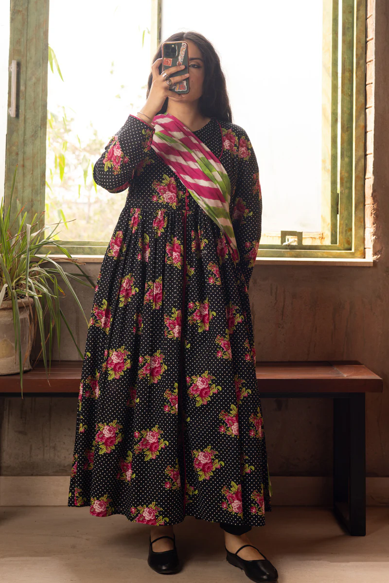 Printed Rosette Dress - Image 6