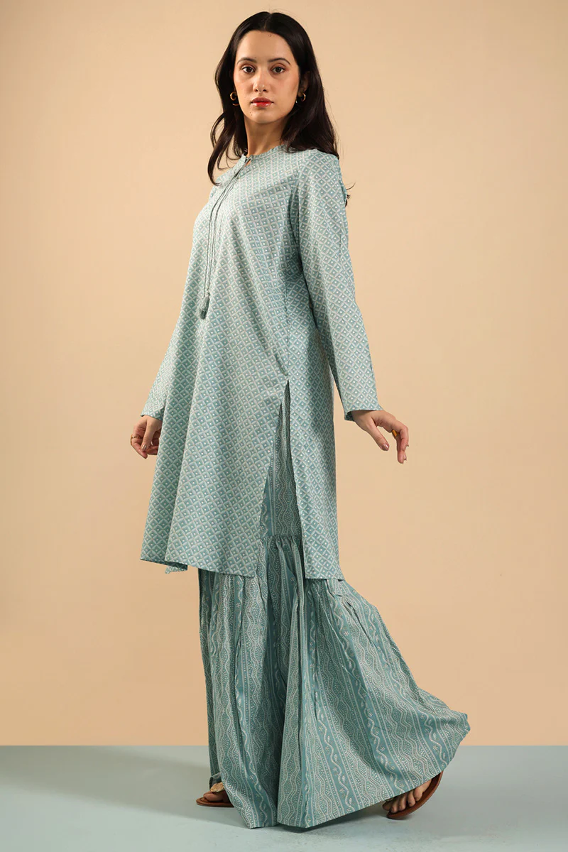 Shadow Stitch Gharara Set - Image 3