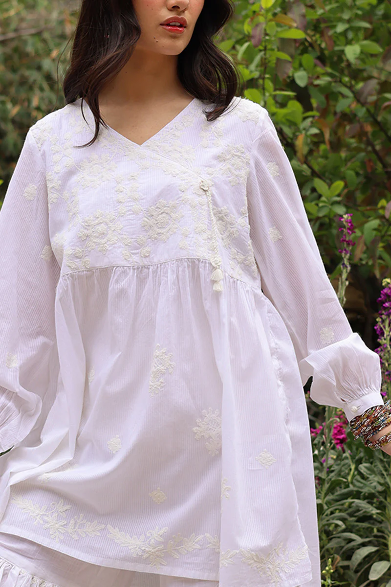 White Reverie Angrakha Set - Image 4