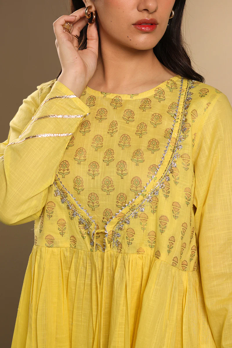Black-Printed Anarkali Set - Image 2