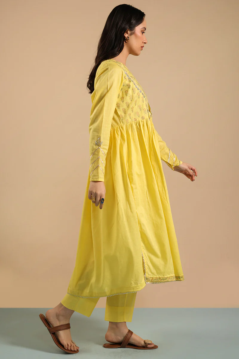 Black-Printed Anarkali Set - Image 3