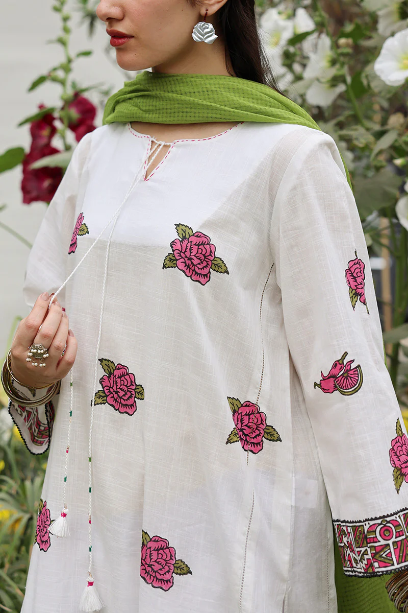 Hand-Printed Rose Shirt - Image 4