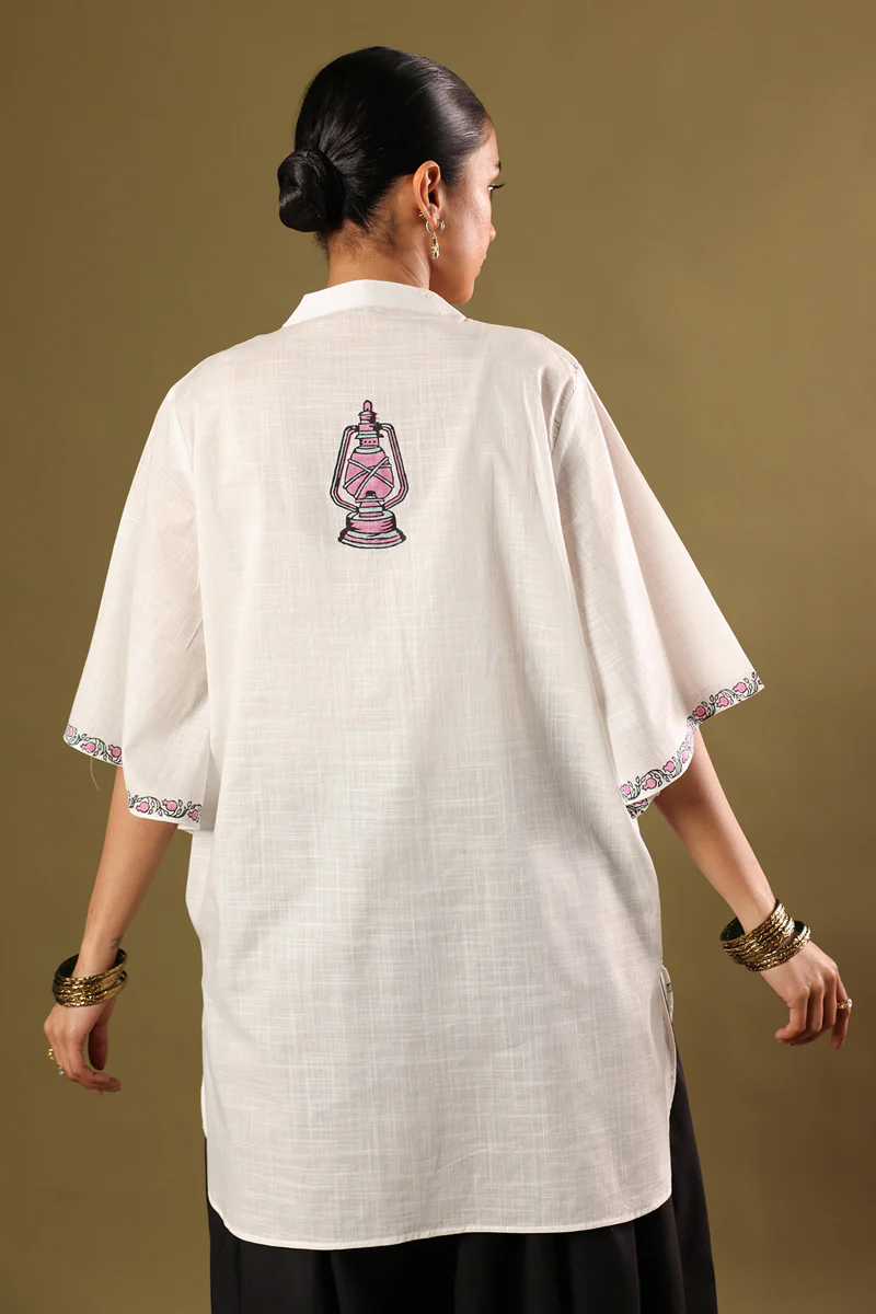 Hand-Block Printed Gulab Shirt - Image 7