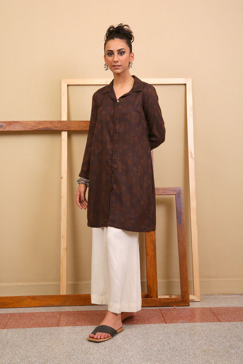 Trellis Collared Kurta - Image 3