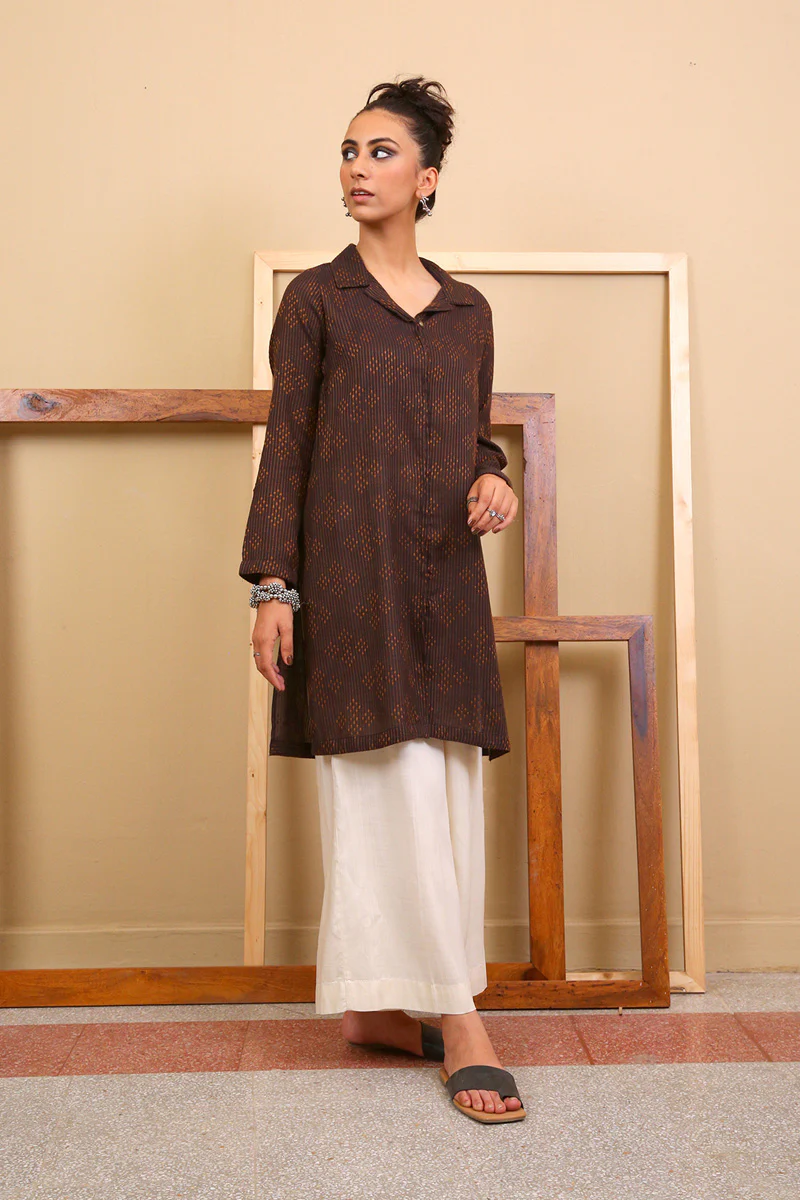 Trellis Collared Kurta - Image 4