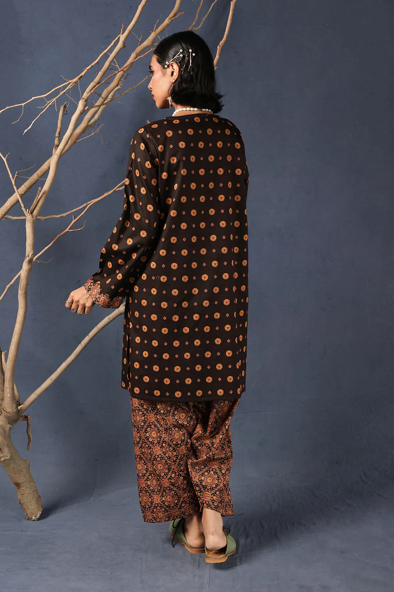 Ajrak Print Blocked 2 Piece - Image 4