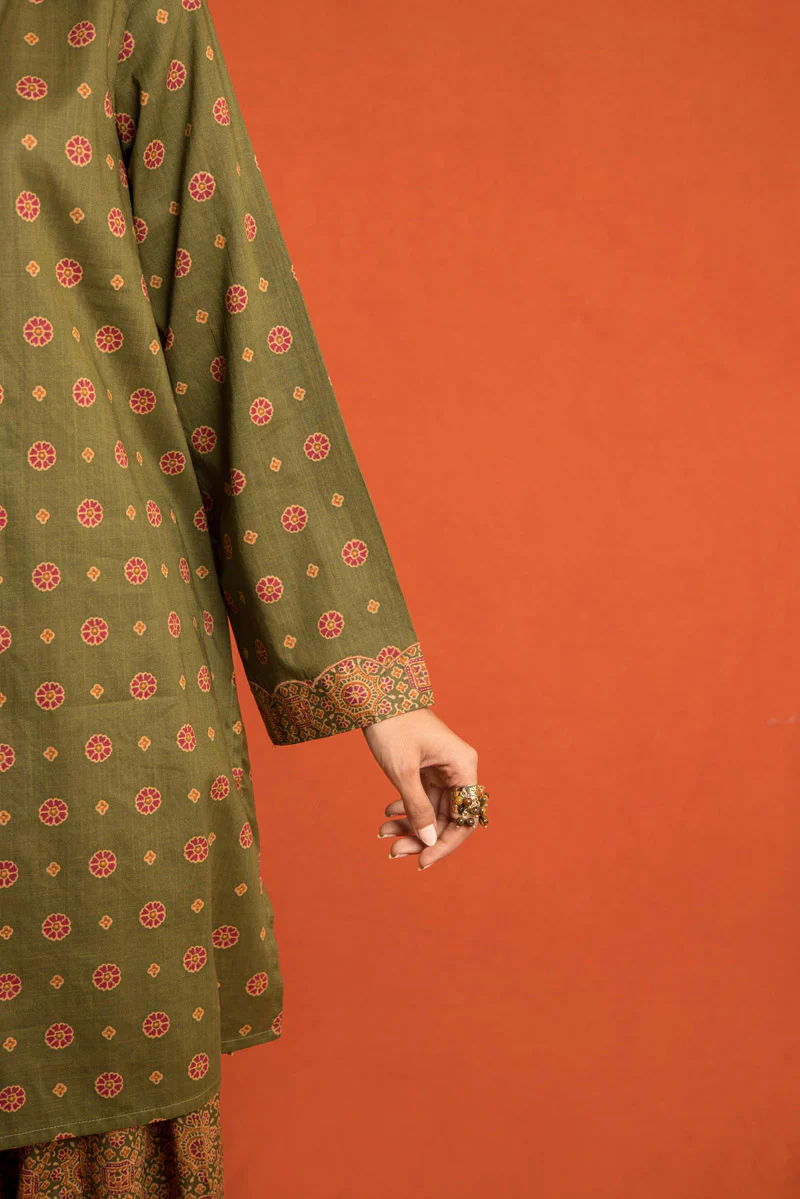 Ajrak Print Blocked 2 Piece - Image 8
