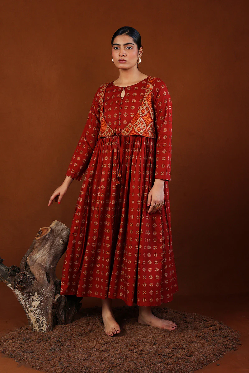 Indonesian Colour Blocked Dress - Image 9