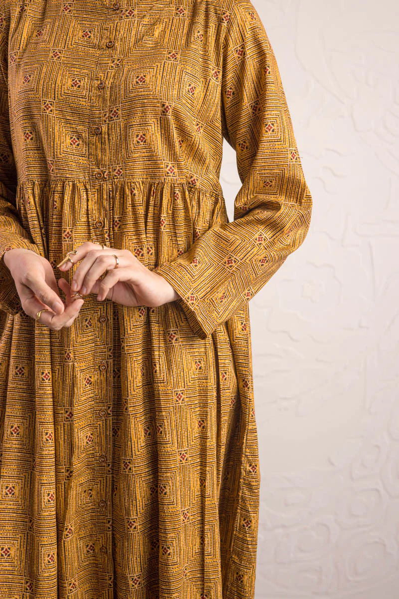 Ajrak Buttoned Dress - Image 13