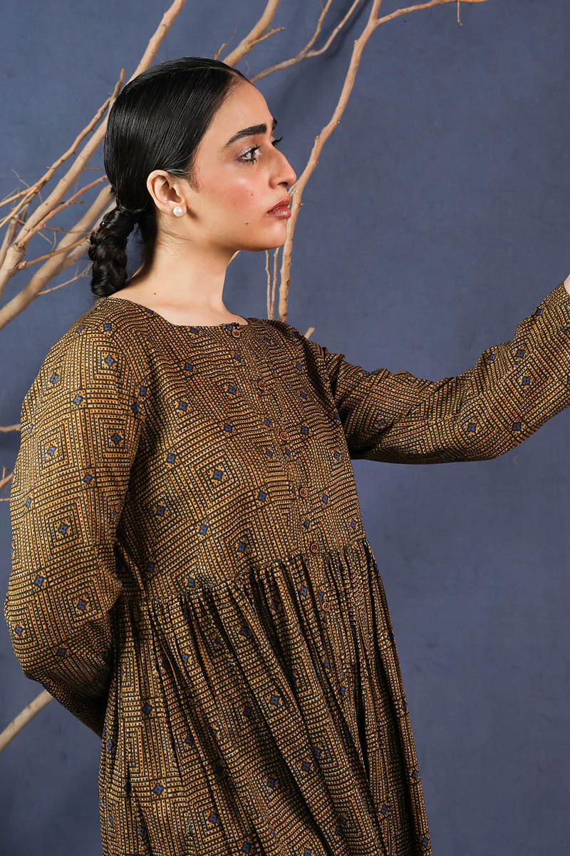 Ajrak Buttoned Dress - Image 2