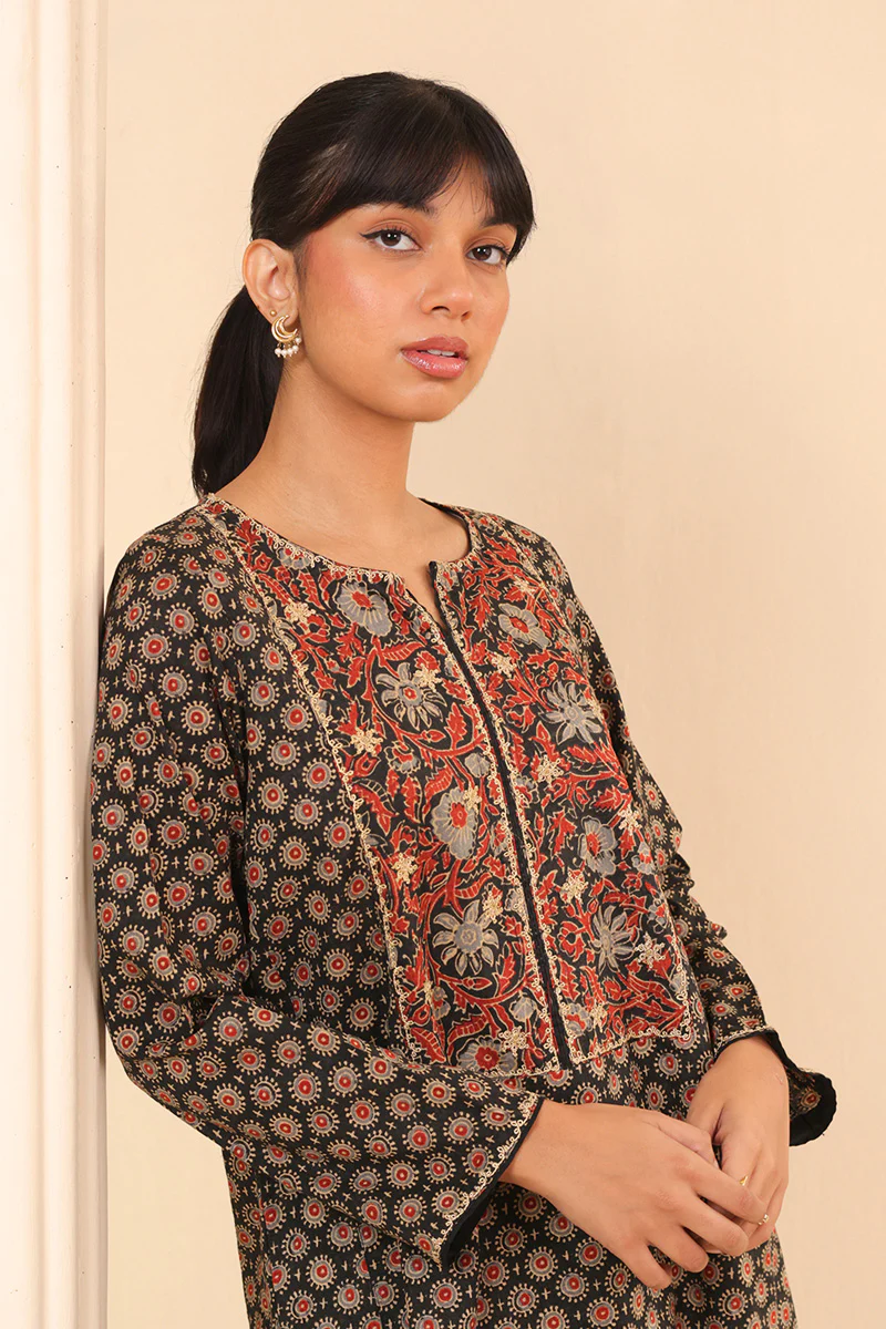 Print Blocked Shahgul 2 Piece - Image 7