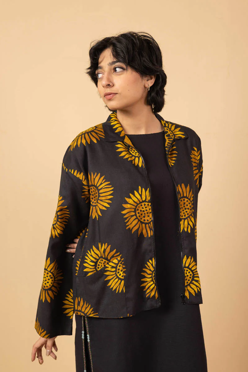 Sunflowers Zippered Jacket - Image 10