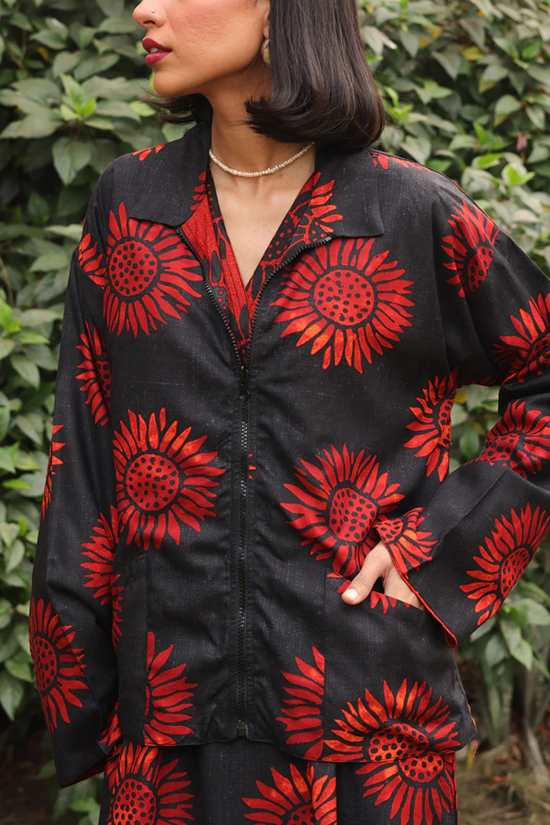 Sunflowers Zippered Jacket - Image 3