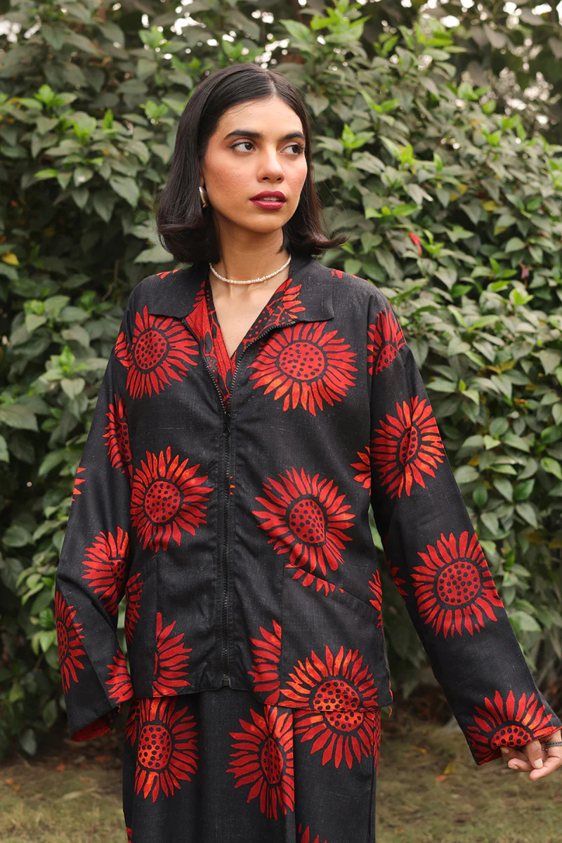 Sunflowers Zippered Jacket - Image 4