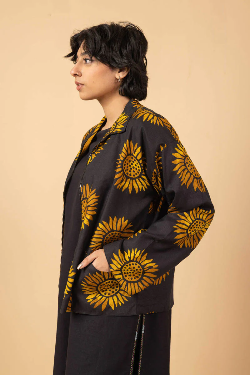 Sunflowers Zippered Jacket - Image 8