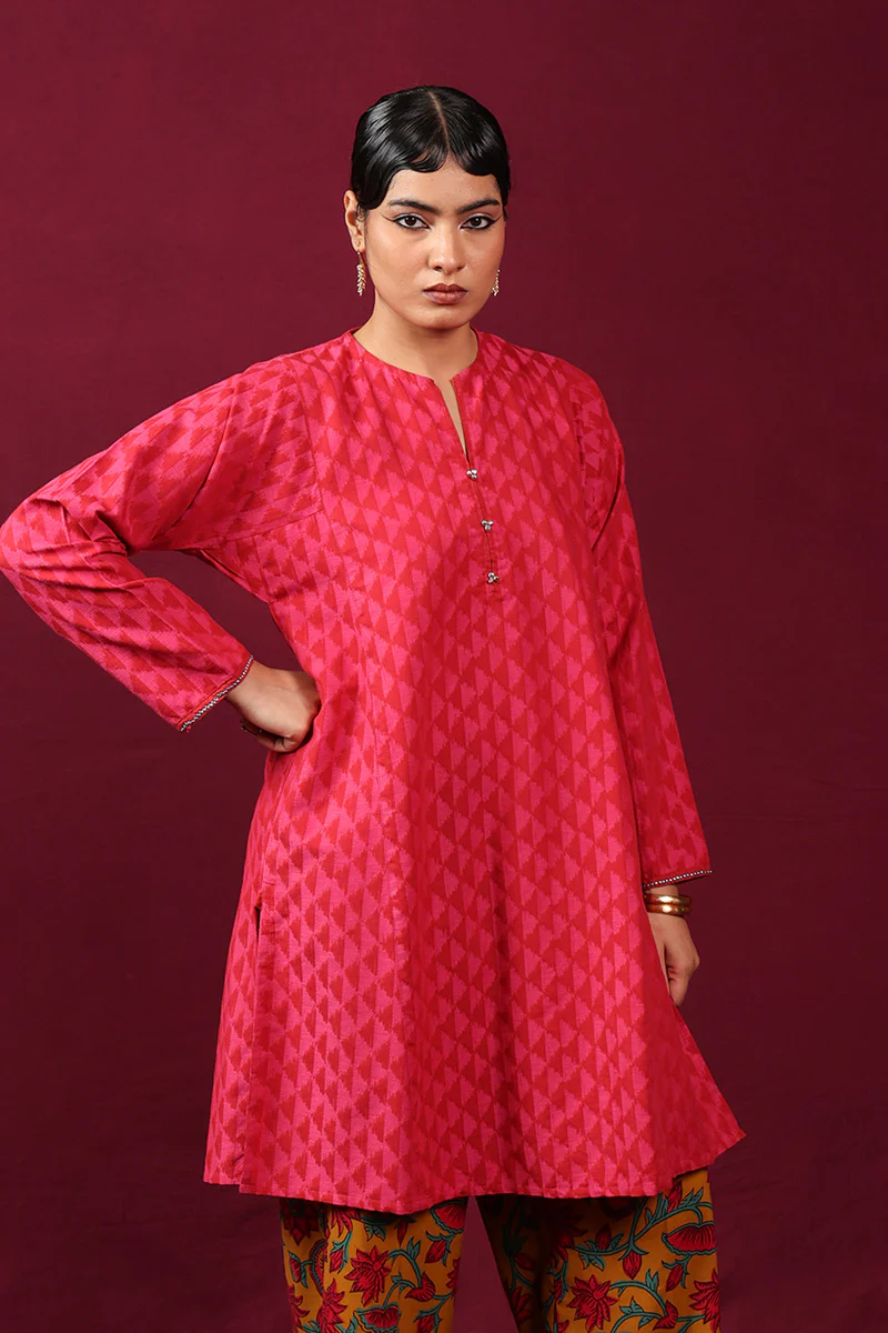 Floral Ikat Kurti - Image 7