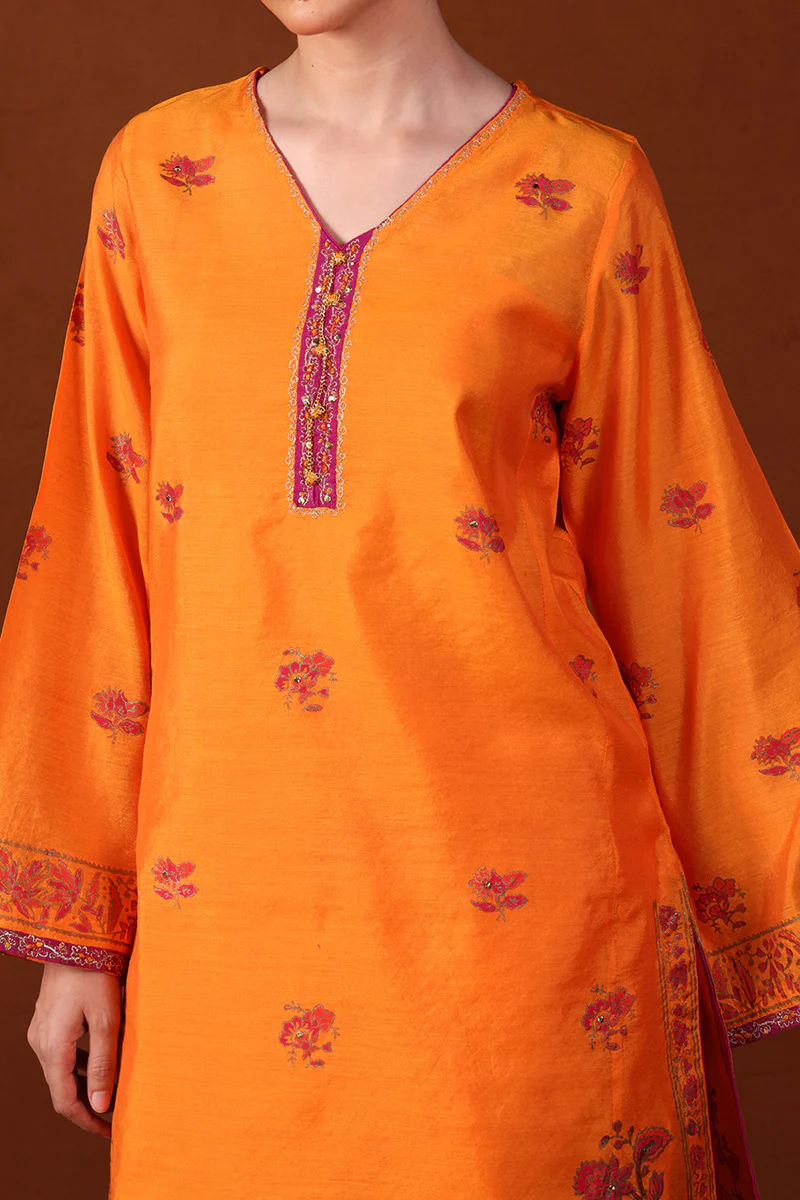 Embroidered Gota Kalamkari 2 Piece Set - Image 4