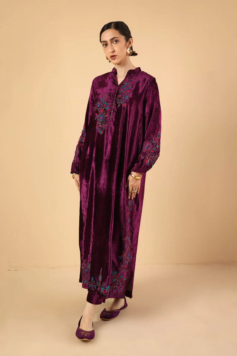 Embroidered Chintz Marorri Velvet 2 Piece - Image 2