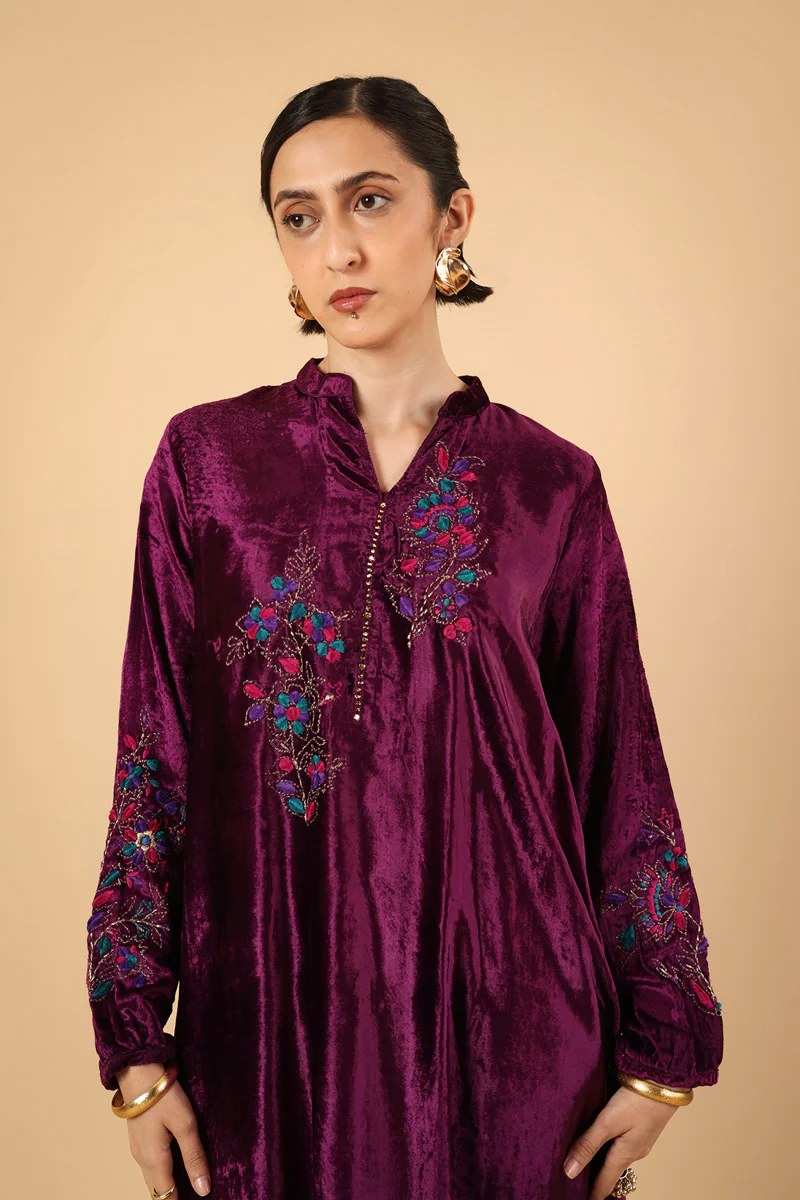 Embroidered Chintz Marorri Velvet 2 Piece - Image 3