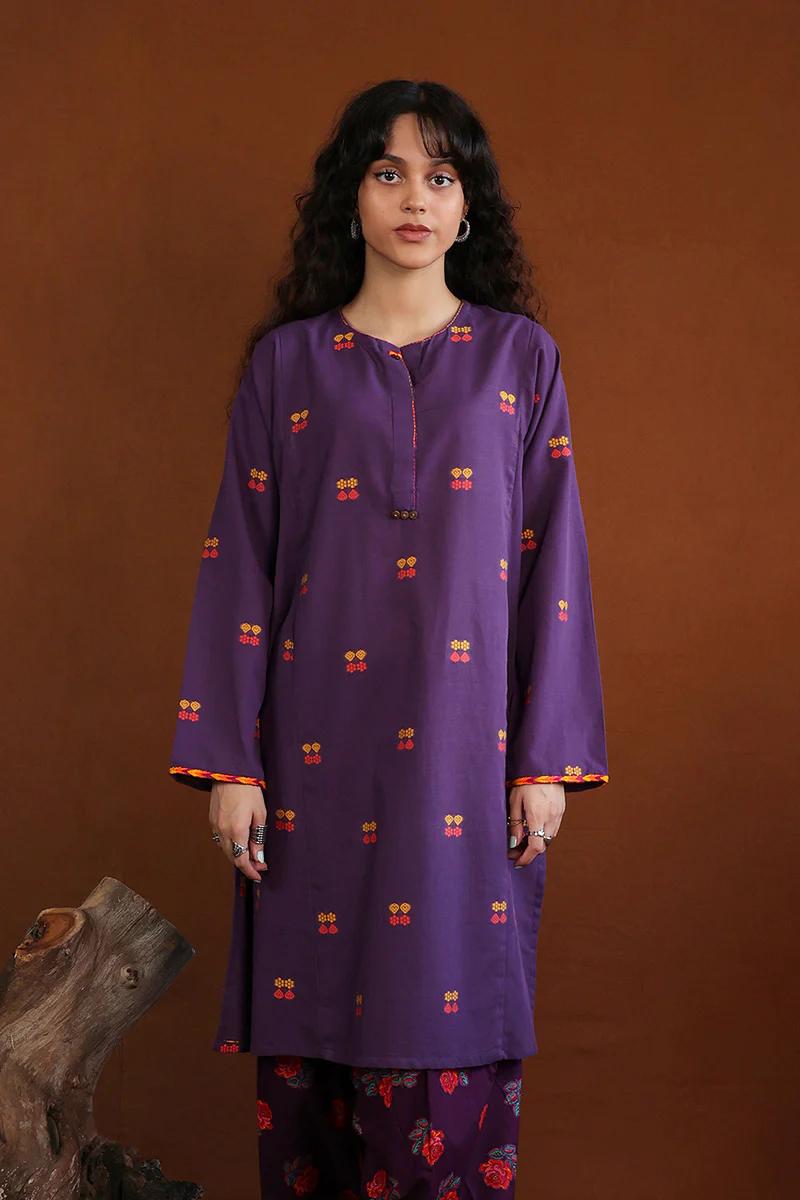 Khaddiyan Print Blocked Kurta - Image 5