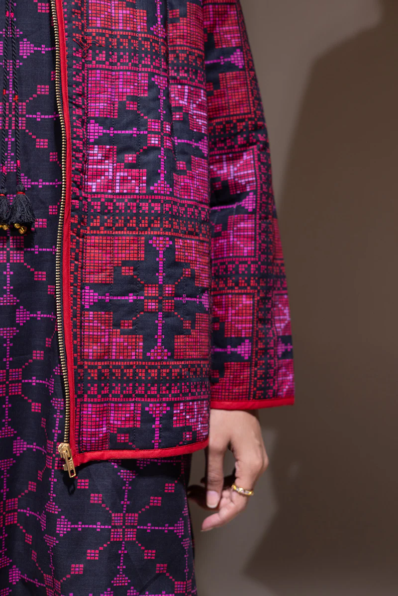 Patterned Poem Quilted Jacket - Image 3
