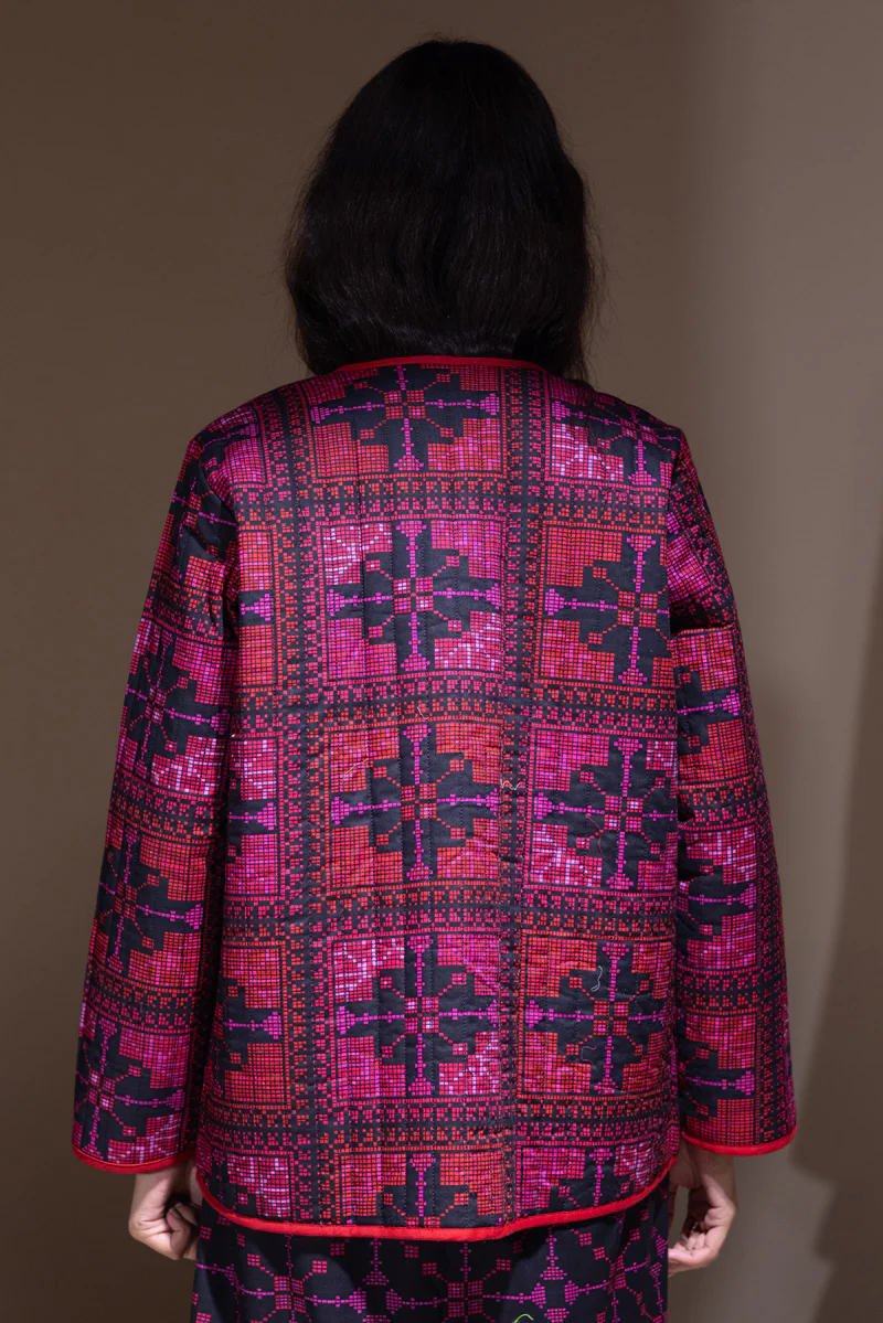 Patterned Poem Quilted Jacket - Image 4