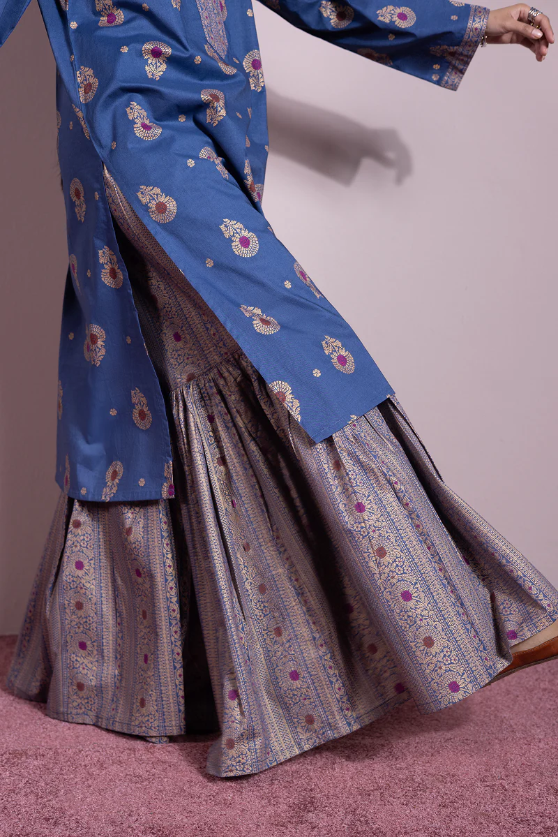 Zari Whisper Gharara Set - Image 14