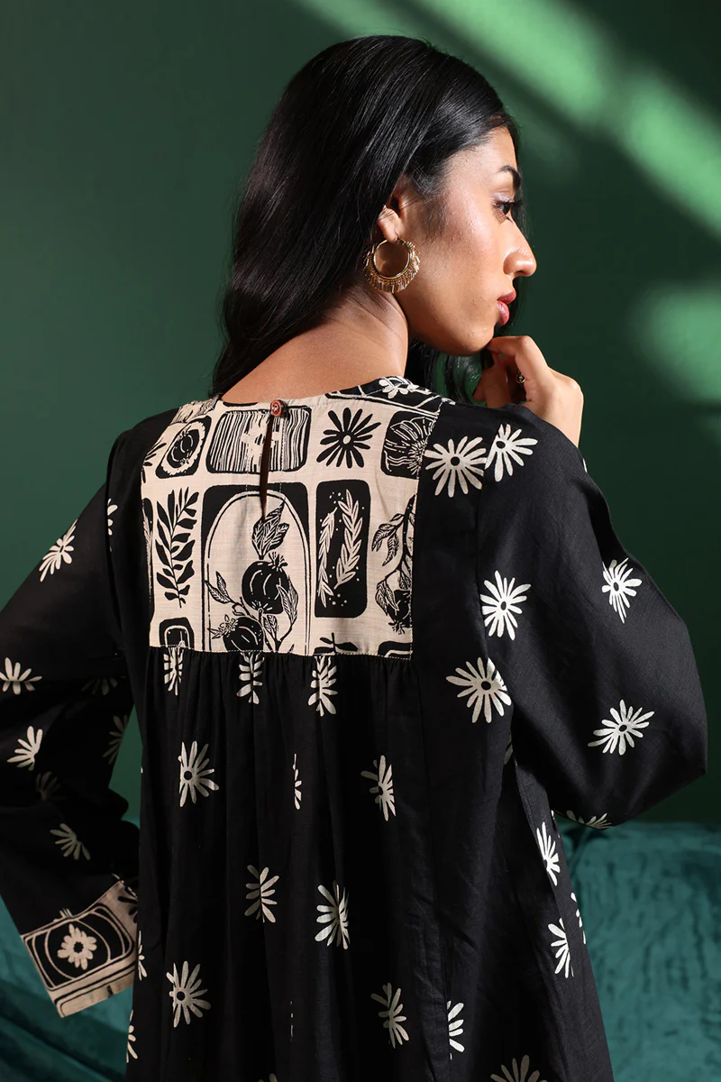 Linocut Cascade Dress - Image 14