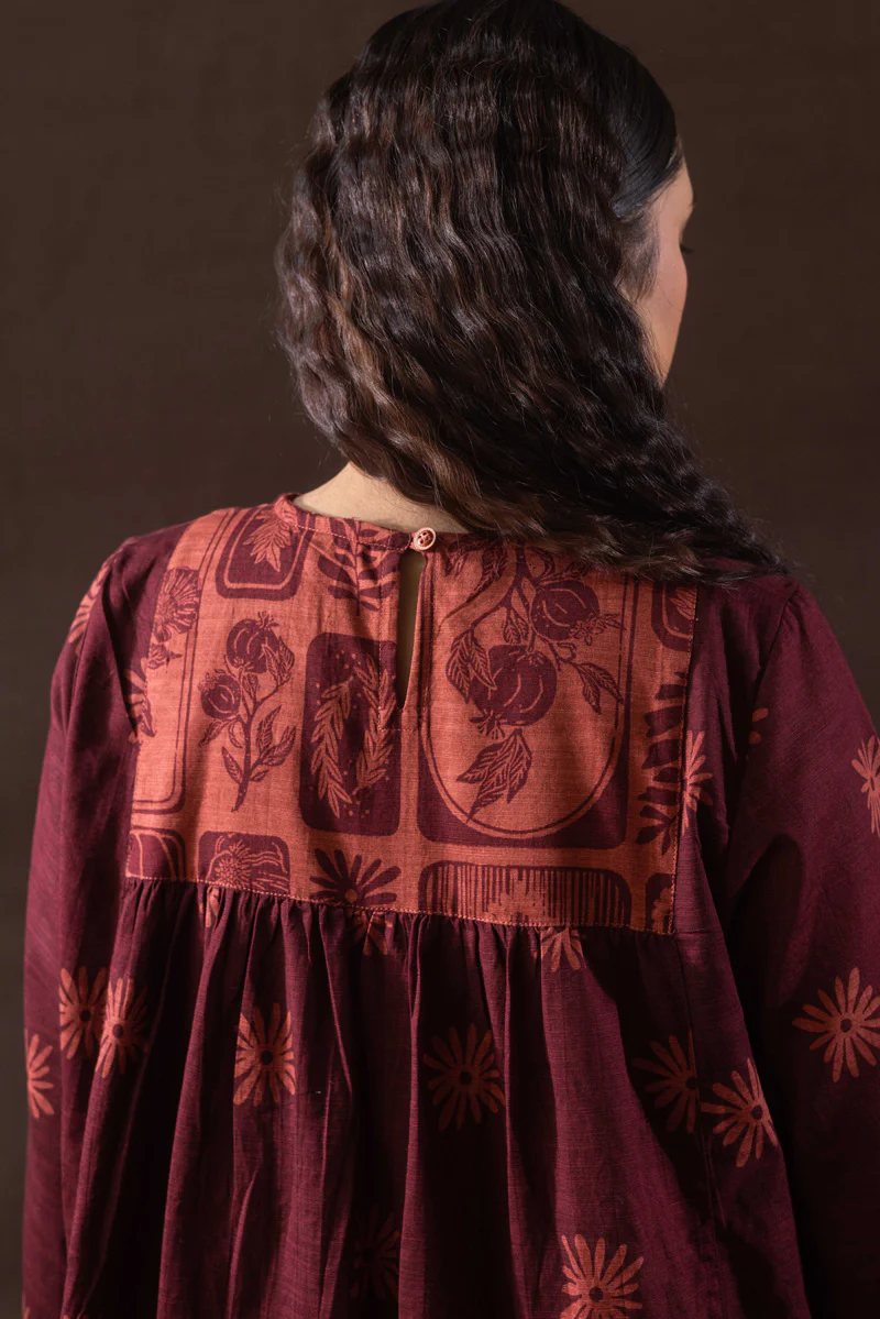 Linocut Cascade Dress - Image 2