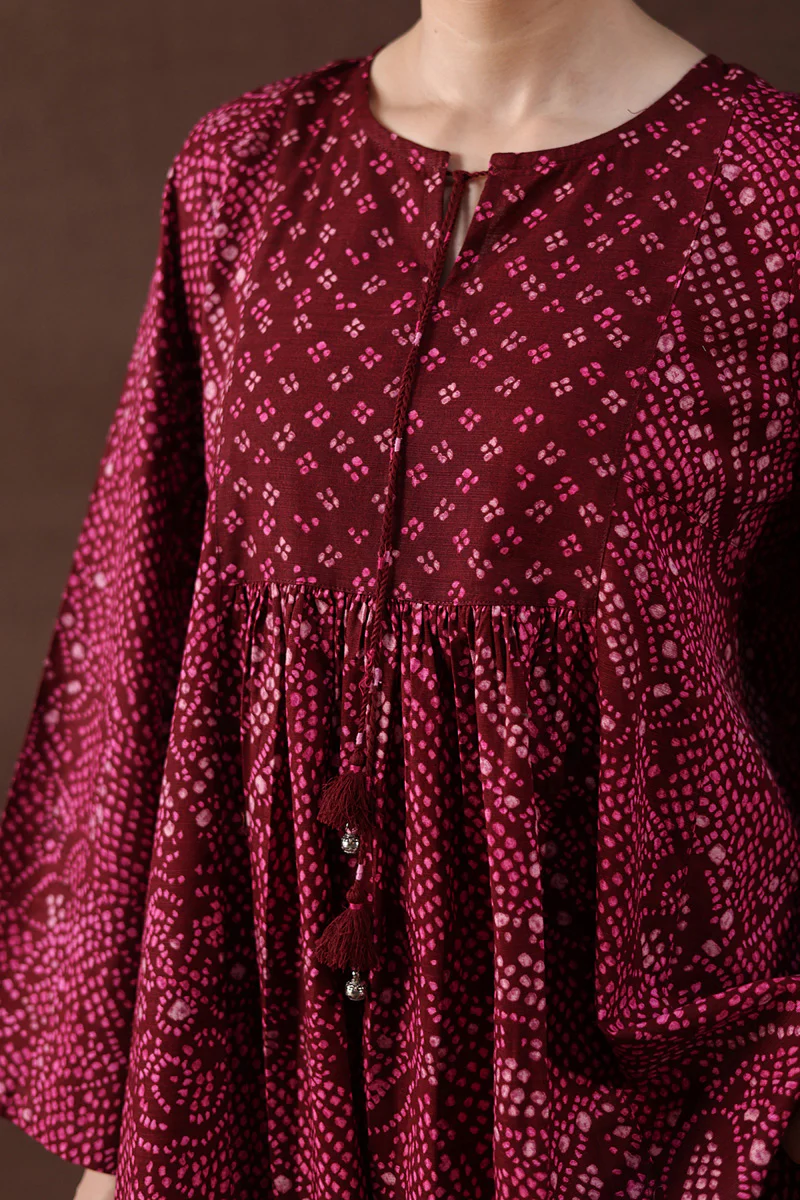 Bandhani Affair Blush Dress - Image 13