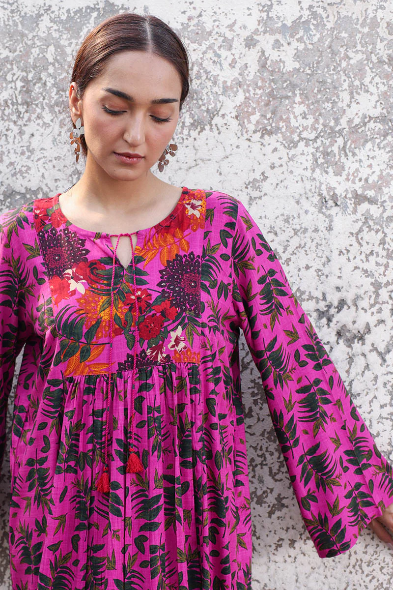 Vibrant Roses Flared Dress - Image 12