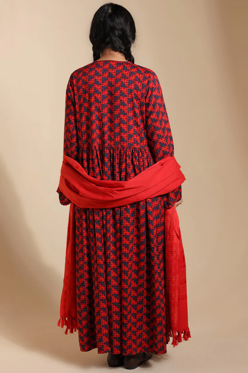 Kantha Flare Story Dress - Image 5