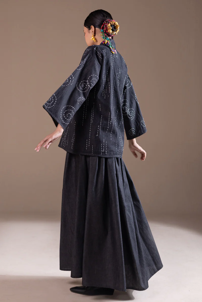 Sashiko Pattern Skirt Set - Image 10