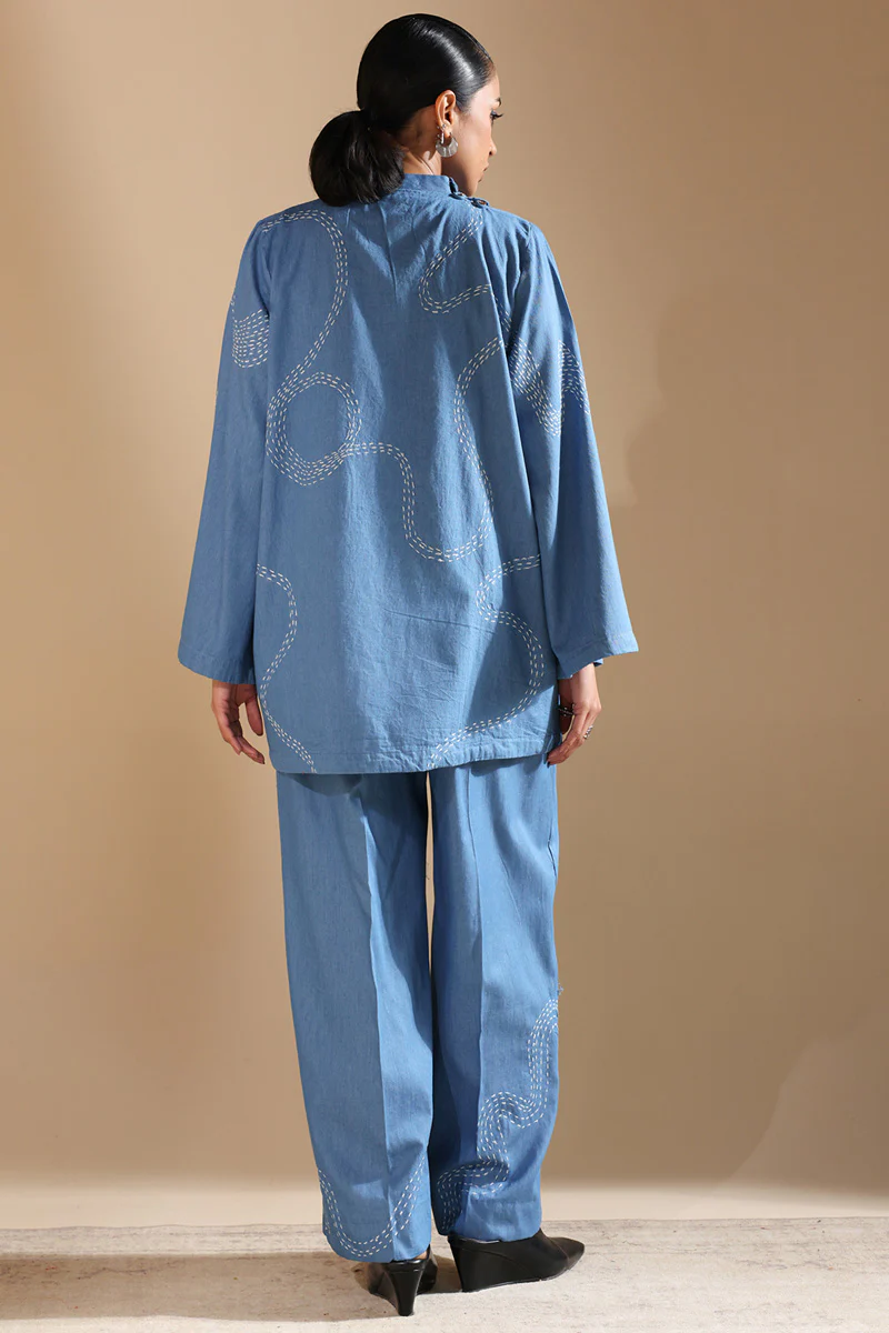 Embroidered Sashiko Co-Ord Set - Image 7