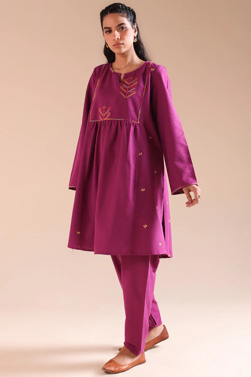 Embroidered Damask Flared Set - Image 6