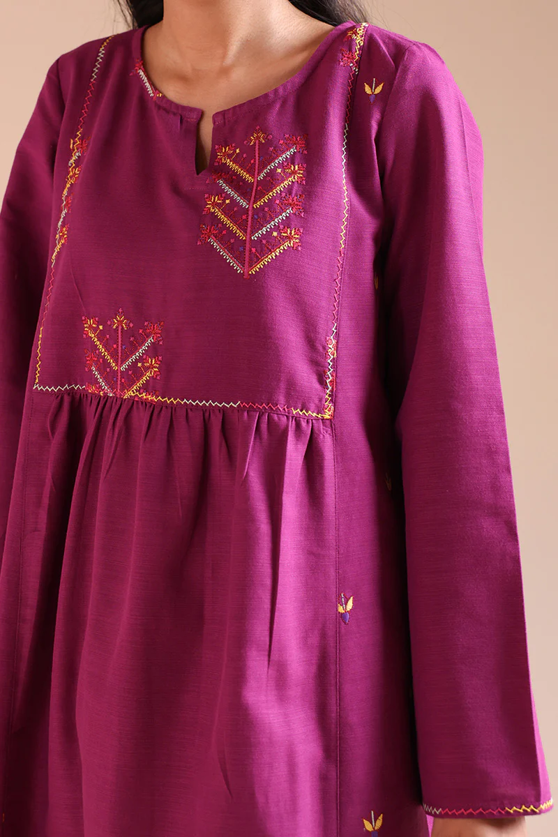 Embroidered Damask Flared Set - Image 7