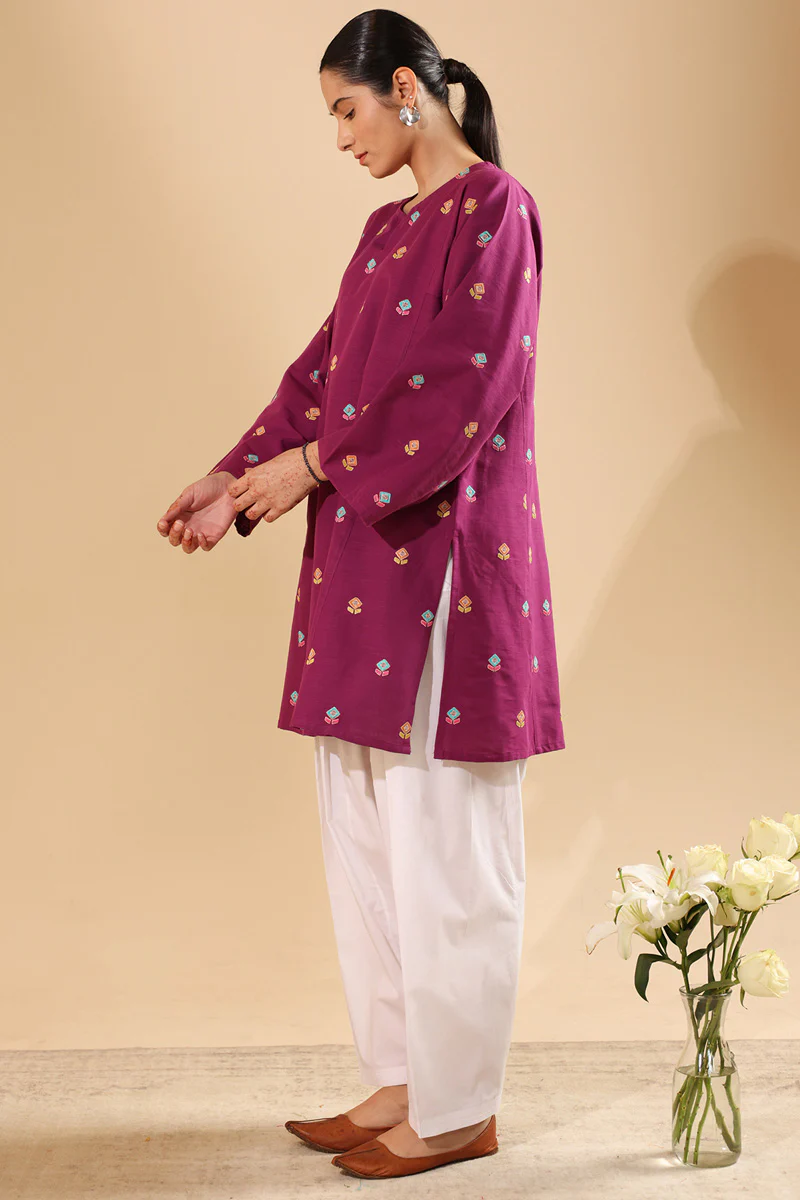 Embroidered Pixel Play Kurta - Image 12