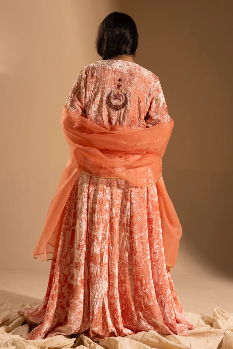 Chand Tara Velvet 3-Piece Lehnga Set - Image 12