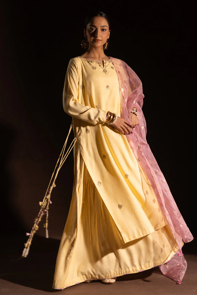 Embroidered Polki Flared Set - Image 3