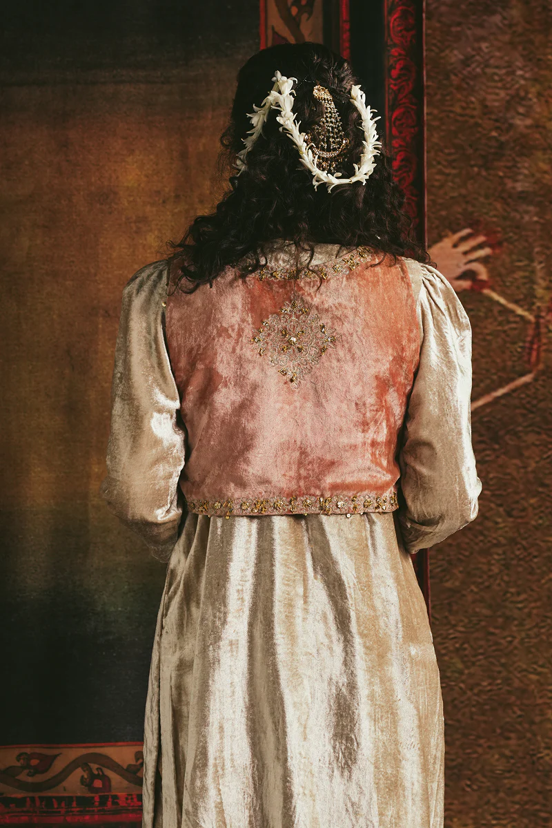 Rich Velvet Embroidered Koti - Image 2