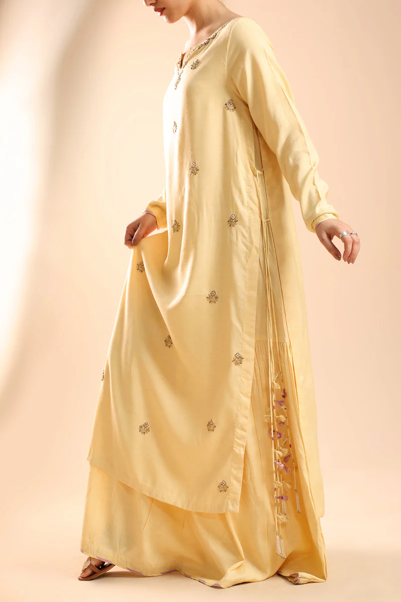 Embroidered Polki Layered Dress - Image 2