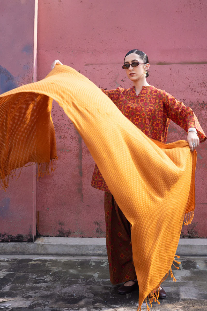 Woven Checks Shawl - Image 3